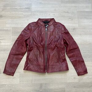 BLINGSOUL Women's Leather Jacket Red Size Medium